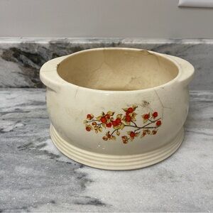 MCM Cambridge Bittersweet Camwood Ivory Casserole Dish Floral 1940s